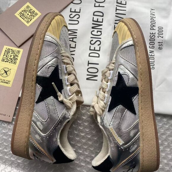 Ball Star LAB in silver leather with black suede star and heel tab - Picture 9 of 10